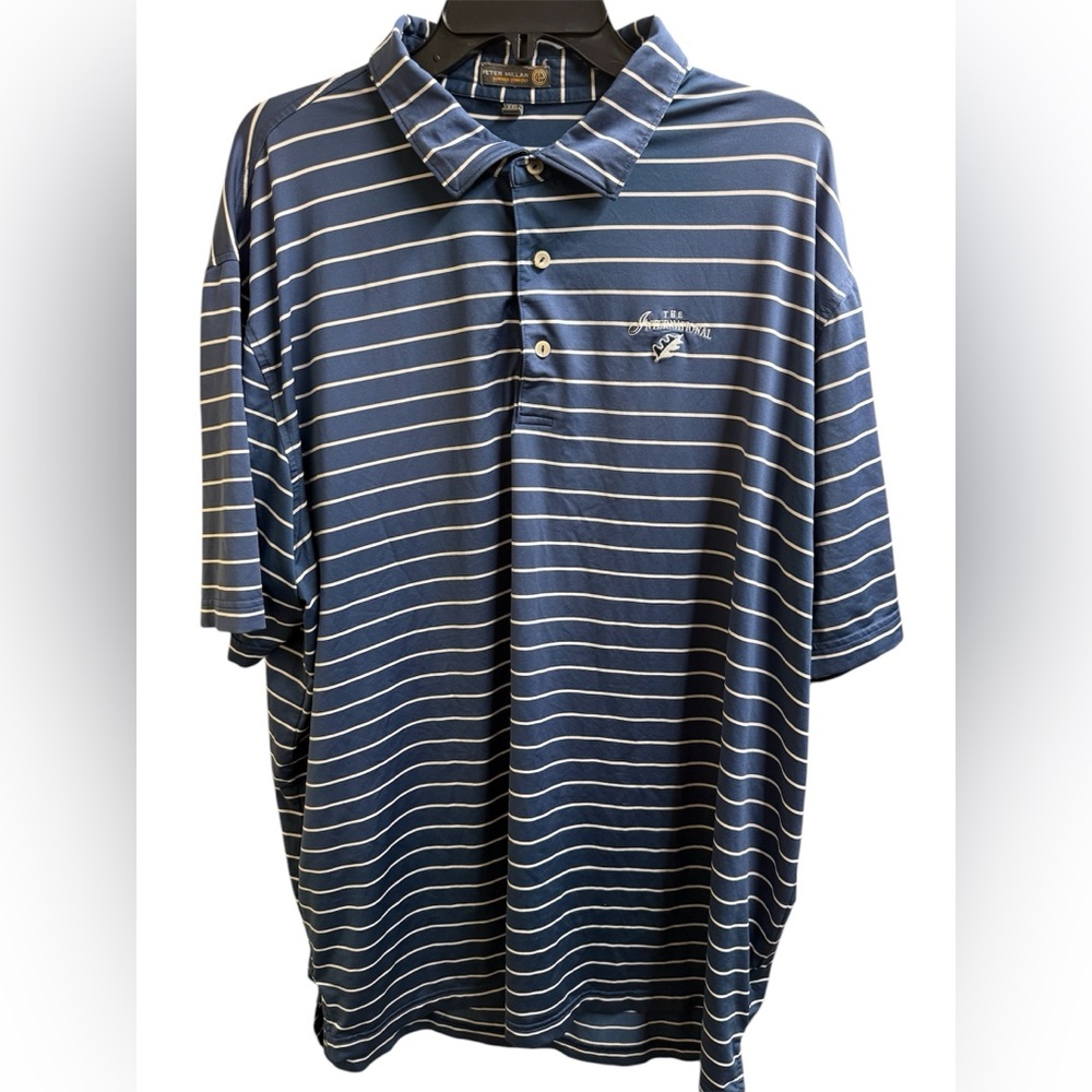 Peter Millar Navy Blue Golf Polo Shirt. Summer Comfort. Blue. Size xxl.